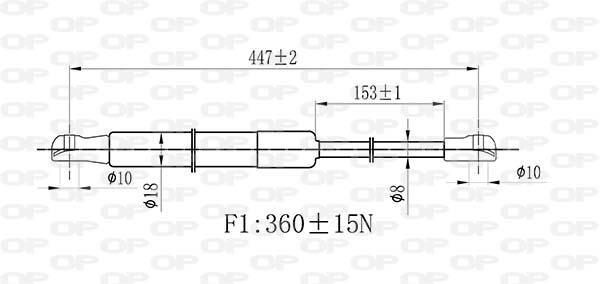 Open parts GSR6529.00 Gas hood spring GSR652900