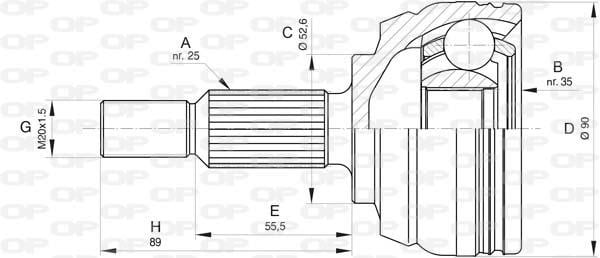Open parts CVJ5801.10 Joint kit, drive shaft CVJ580110