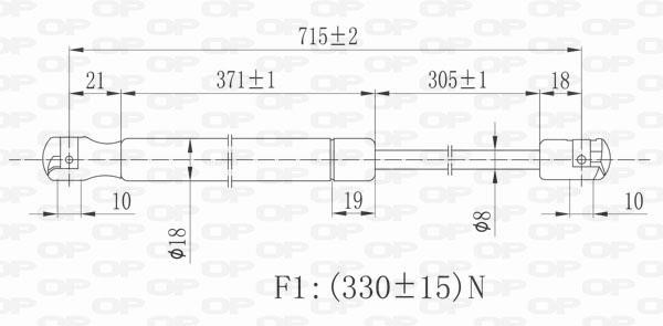 Open parts GSR6052.00 Gas hood spring GSR605200