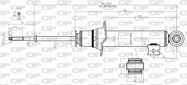 Open parts SAB8333.31 Front oil and gas suspension shock absorber SAB833331