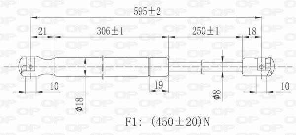 Open parts GSR6205.00 Gas hood spring GSR620500