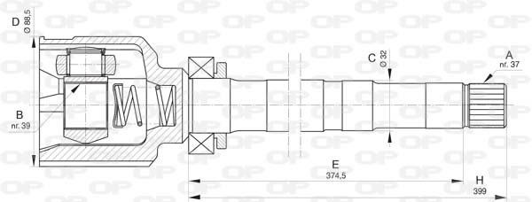 Open parts CVJ5836.20 Joint kit, drive shaft CVJ583620