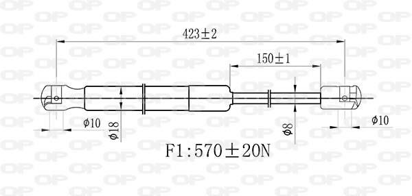 Open parts GSR6461.00 Gas hood spring GSR646100