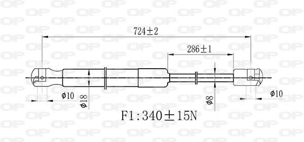 Open parts GSR6528.01 Gas hood spring GSR652801