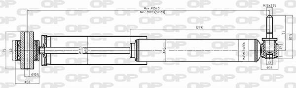 Open parts SAB8530.32 Rear oil and gas suspension shock absorber SAB853032