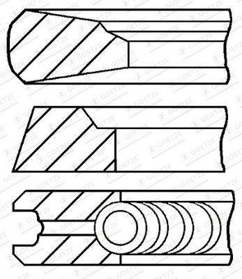 Goetze 08-962000-00 RING SET, PISTON, 1cyl, std 0896200000