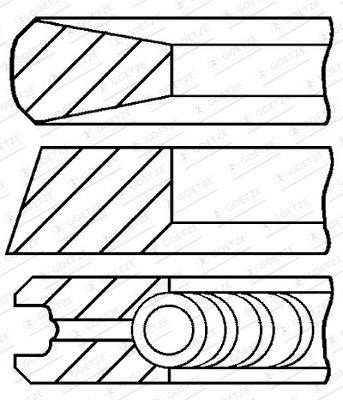 Goetze 08-133107-10 Piston ring set, 0,50mm 0813310710