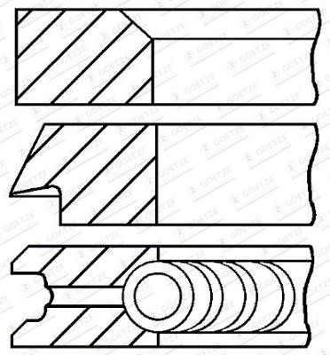 Goetze 08-269806-00 Piston rings for 1 cylinder, set, 0.40mm 0826980600