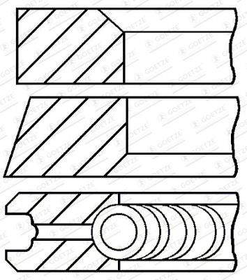 Goetze 08-105107-00 Piston ring set, 0,50mm 0810510700