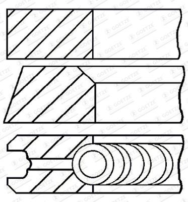 Goetze 08-215507-10 Piston ring set, 0,50mm 0821550710