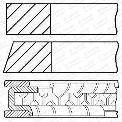 Goetze 08-428407-00 Piston ring set, 0,50mm 0842840700