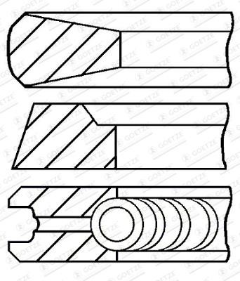 Goetze 08-178211-00 Piston rings for 1 cylinder, set, 1.00mm 0817821100