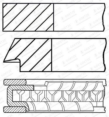 Goetze 08-425707-00 Piston ring set, 0,50mm 0842570700