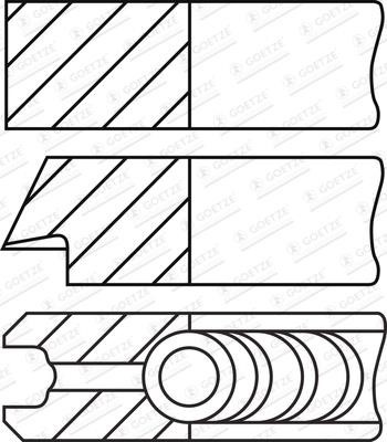 RING SET, PISTON, 0,25mm Goetze 08-432205-10