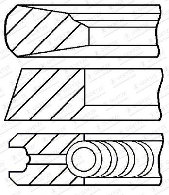 Piston rings Mercedes: 0844460000 Goetze Piston Ring Kit