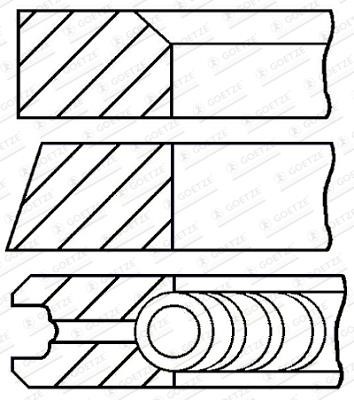 Goetze 08-325700-00 RING SET, PISTON, 1cyl, std 0832570000