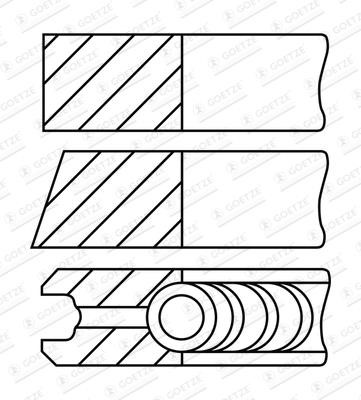 Piston rings Hyundai Grace: 0843200000 Goetze Piston ring