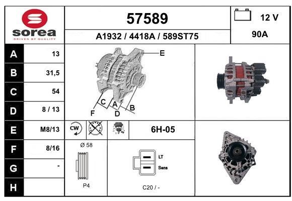 EAI 57589 Alternator 57589