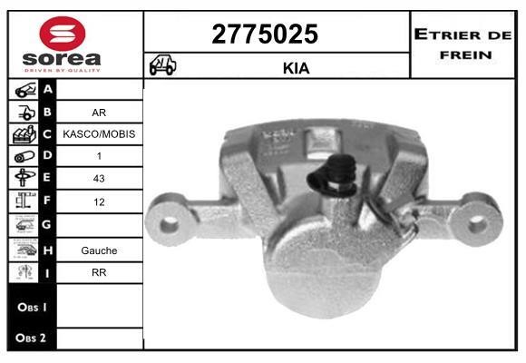 EAI 2775025 Brake caliper rear left 2775025