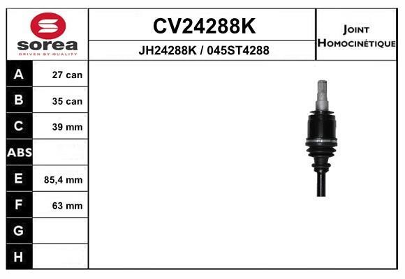 EAI CV24288K Joint Kit, drive shaft CV24288K