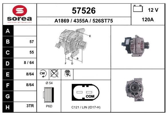 EAI 57526 Alternator 57526