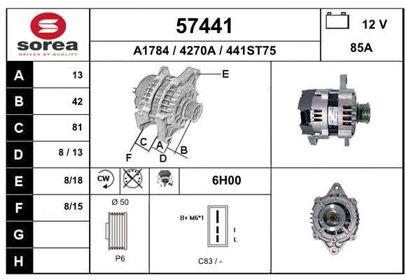 EAI 57441 Alternator 57441