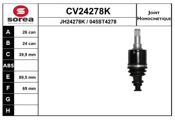 EAI CV24278K Joint Kit, drive shaft CV24278K