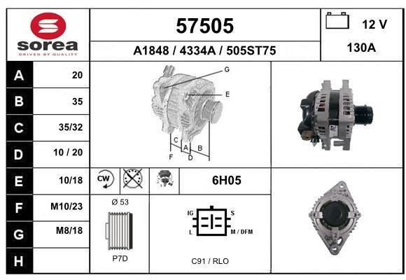 EAI 57505 Alternator 57505