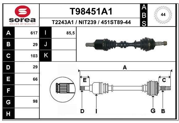 EAI T98451A1 Drive shaft T98451A1