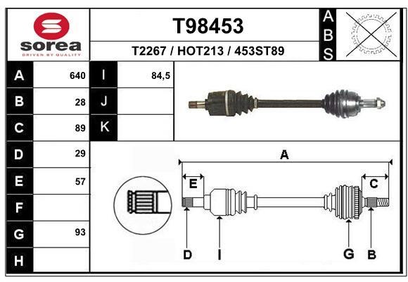 EAI T98453 Drive shaft T98453