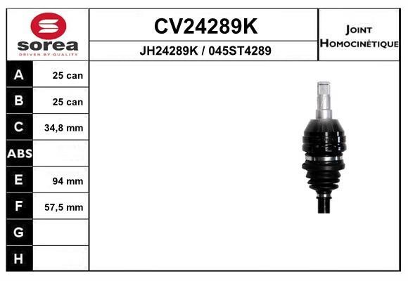 EAI CV24289K Joint Kit, drive shaft CV24289K