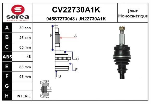 EAI CV22730A1K Joint kit, drive shaft CV22730A1K