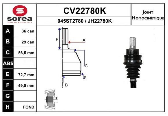 EAI CV22780K Joint kit, drive shaft CV22780K