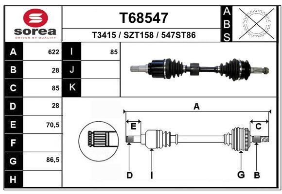 EAI T68547 Drive shaft T68547