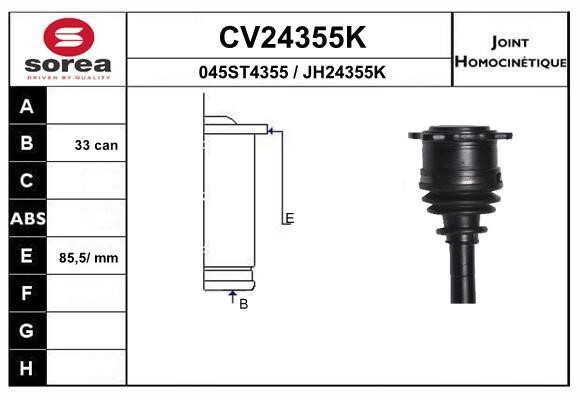 EAI CV24355K Joint kit, drive shaft CV24355K
