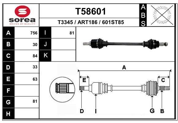 EAI T58601 Drive shaft T58601