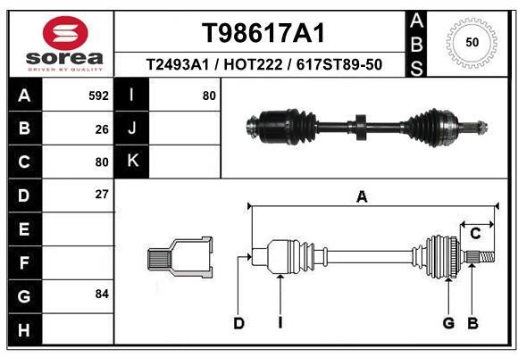 EAI T98617A1 Drive shaft T98617A1