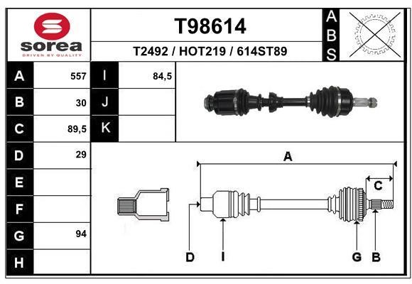 EAI T98614 Drive shaft T98614