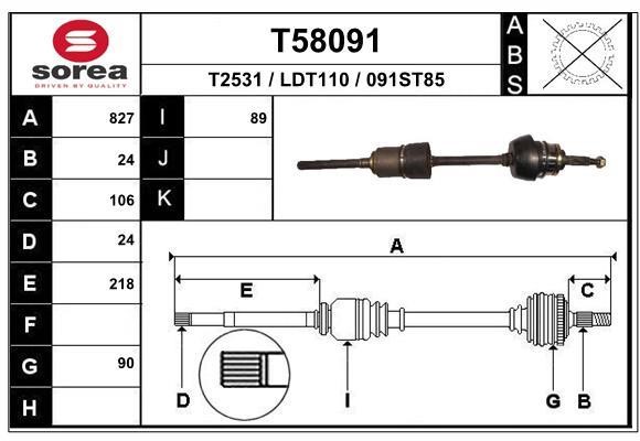 EAI T58091 Drive shaft T58091