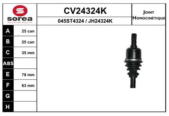 EAI CV24324K Joint kit, drive shaft CV24324K