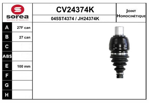 EAI CV24374K Joint kit, drive shaft CV24374K