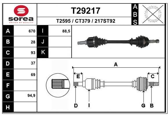 EAI T29217 Drive shaft T29217