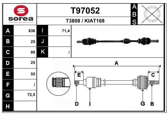 EAI T97052 Drive shaft T97052