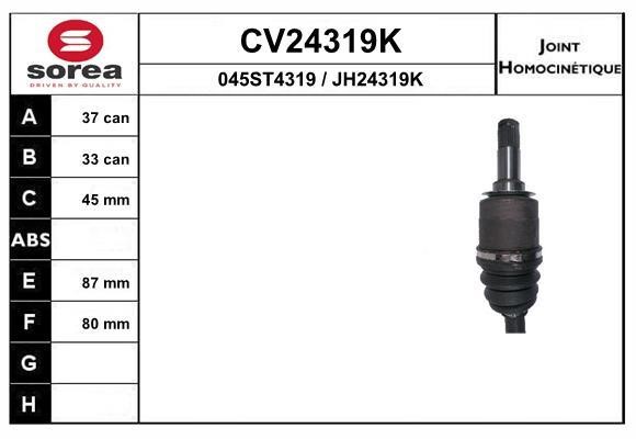 EAI CV24319K Joint kit, drive shaft CV24319K