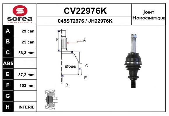 EAI CV22976K Joint kit, drive shaft CV22976K