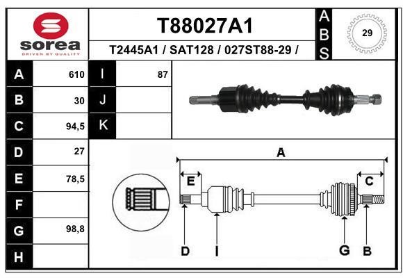 EAI T88027A1 Drive shaft T88027A1