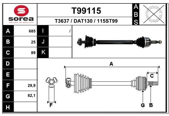 EAI T99115 Drive shaft T99115
