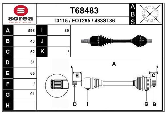 EAI T68483 Drive shaft T68483