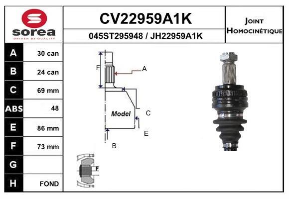 EAI CV22959A1K Joint kit, drive shaft CV22959A1K