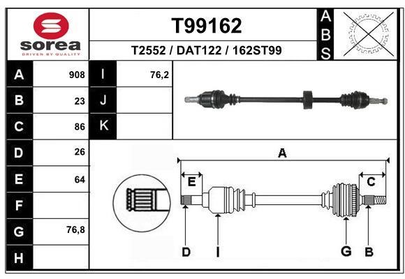 EAI T99162 Drive shaft T99162